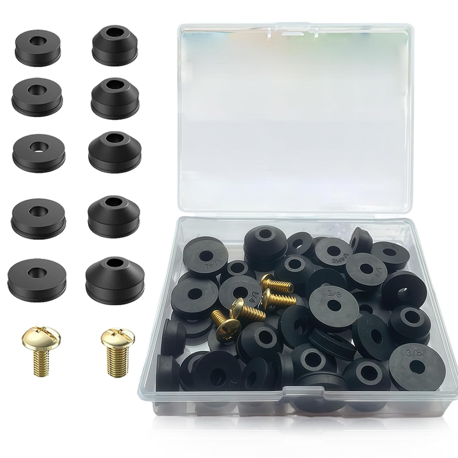 58 PCS Faucet Washer Assortment Kit Outdoor Faucet Repair Kit with Brass Screws