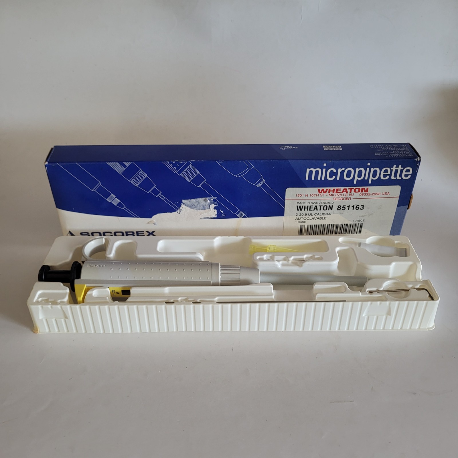Wheaton Socorex 851163 Calibra Digital 822 Micro Pipette, 0.2 - 20.9 uL Volume