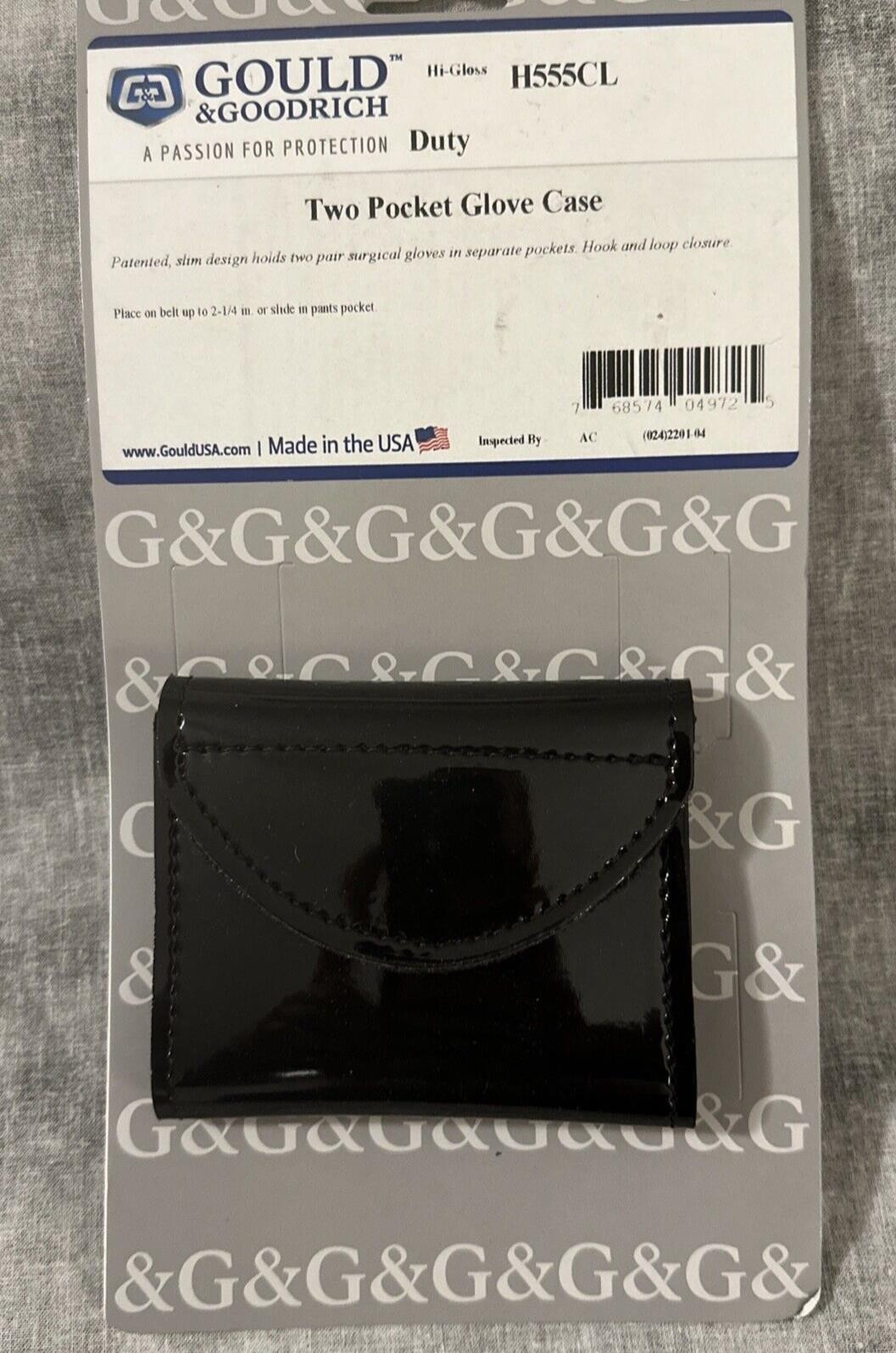 Gould Goodrich H555CL Two Pocket Glove Case Gloss For Belt 2-1/4" or Pocket