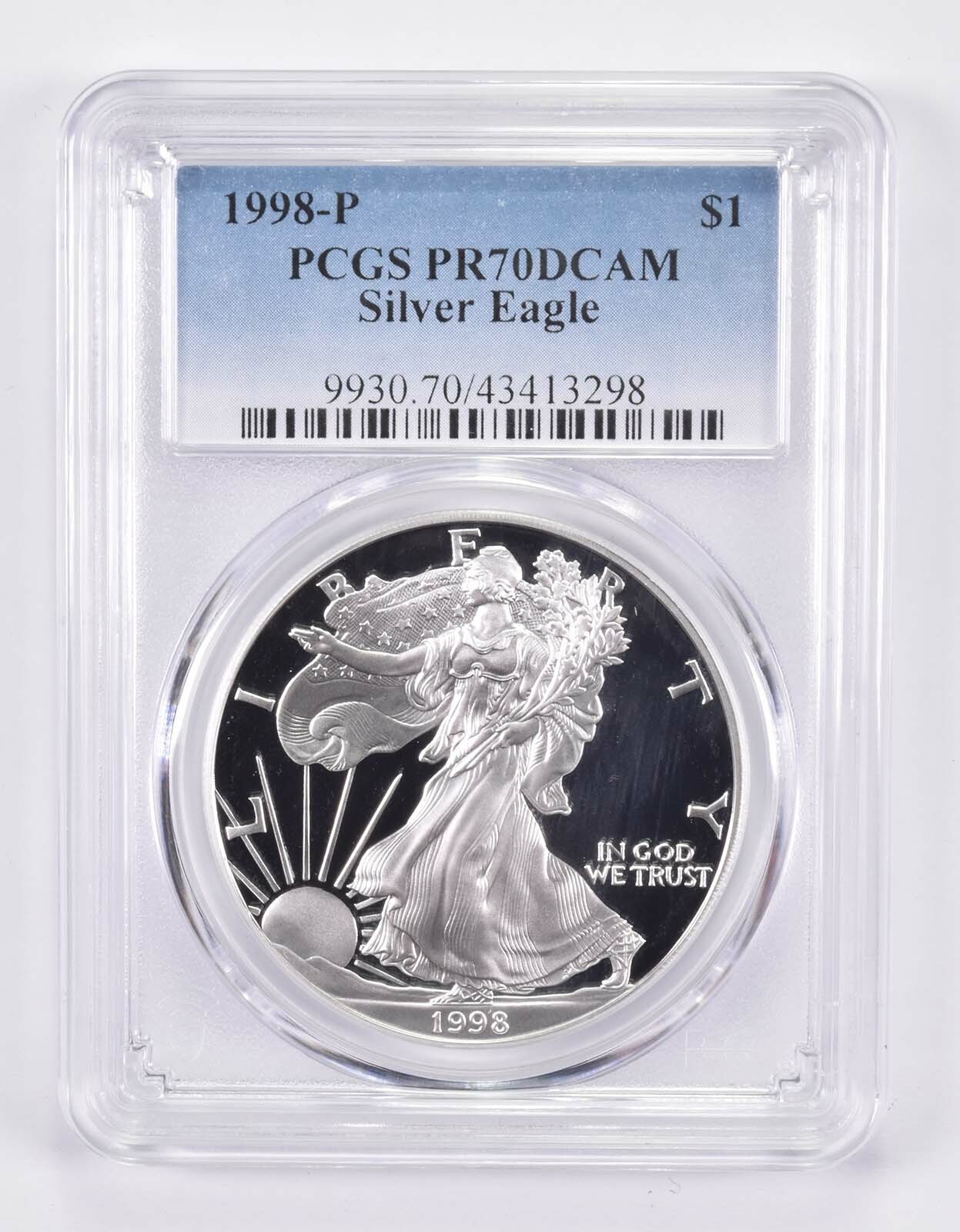 1998-P American Silver Eagle PR70 DCAM PCGS Blue Label