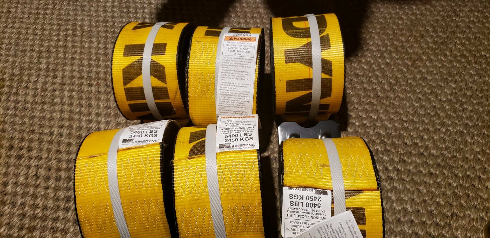 KINEDYNE  LOGISTIC CARGO RATCHET STRAPS, P/N 811, 5400LBS  NEW lot of 6