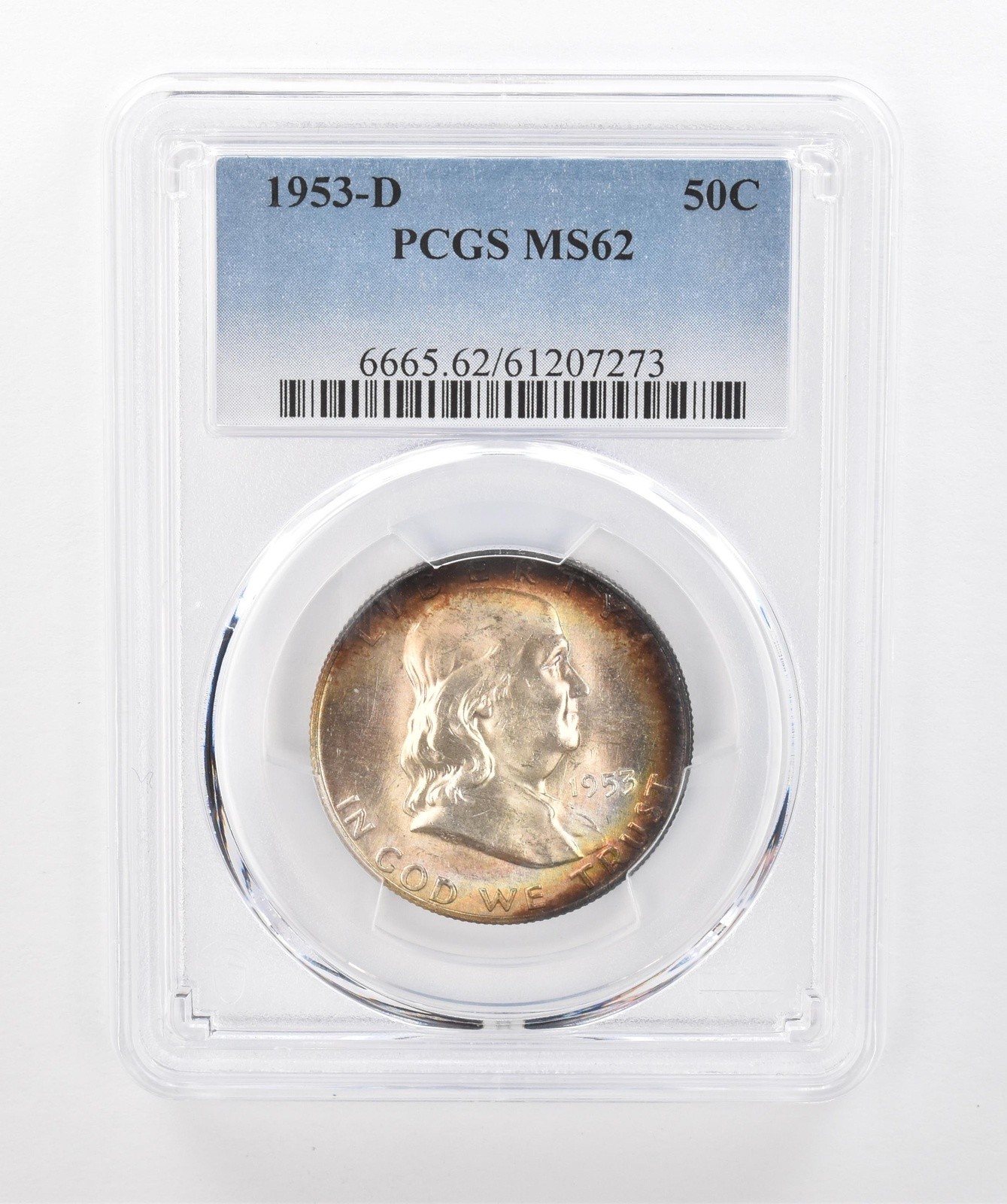 1953-D Franklin Half Dollar MS62 PCGS Beautiful Tone *1454