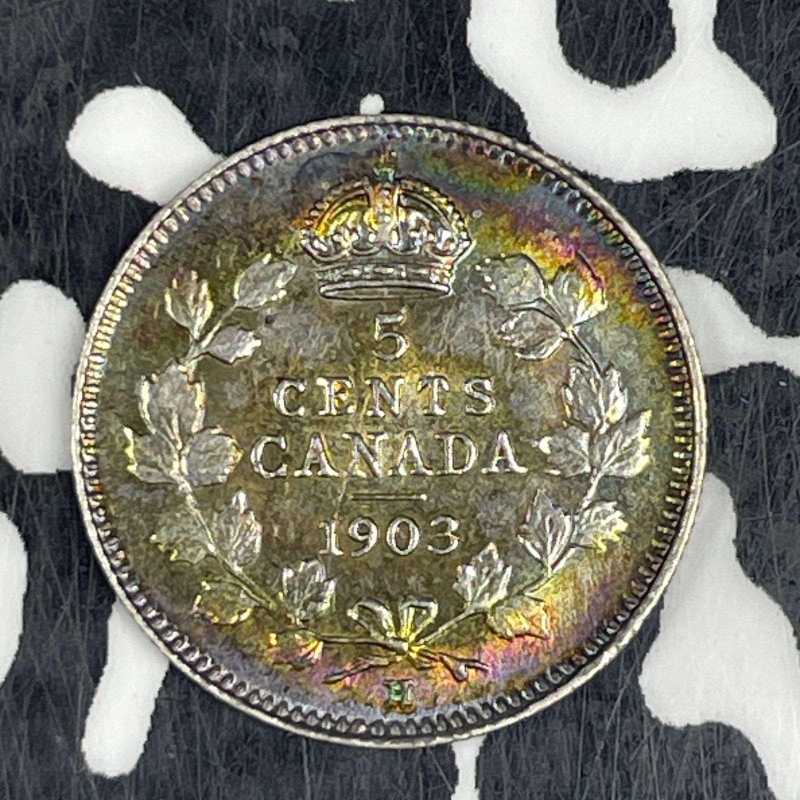 1903-H Canada 5 Cents Lot#JM0709 Silver! High Grade! Beautiful Toning!