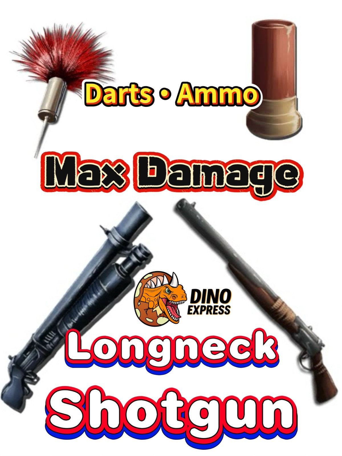 Max Damage Longneck Darts, Shotgun Ammo ARK🦕 Survival Ascended ASA PVE