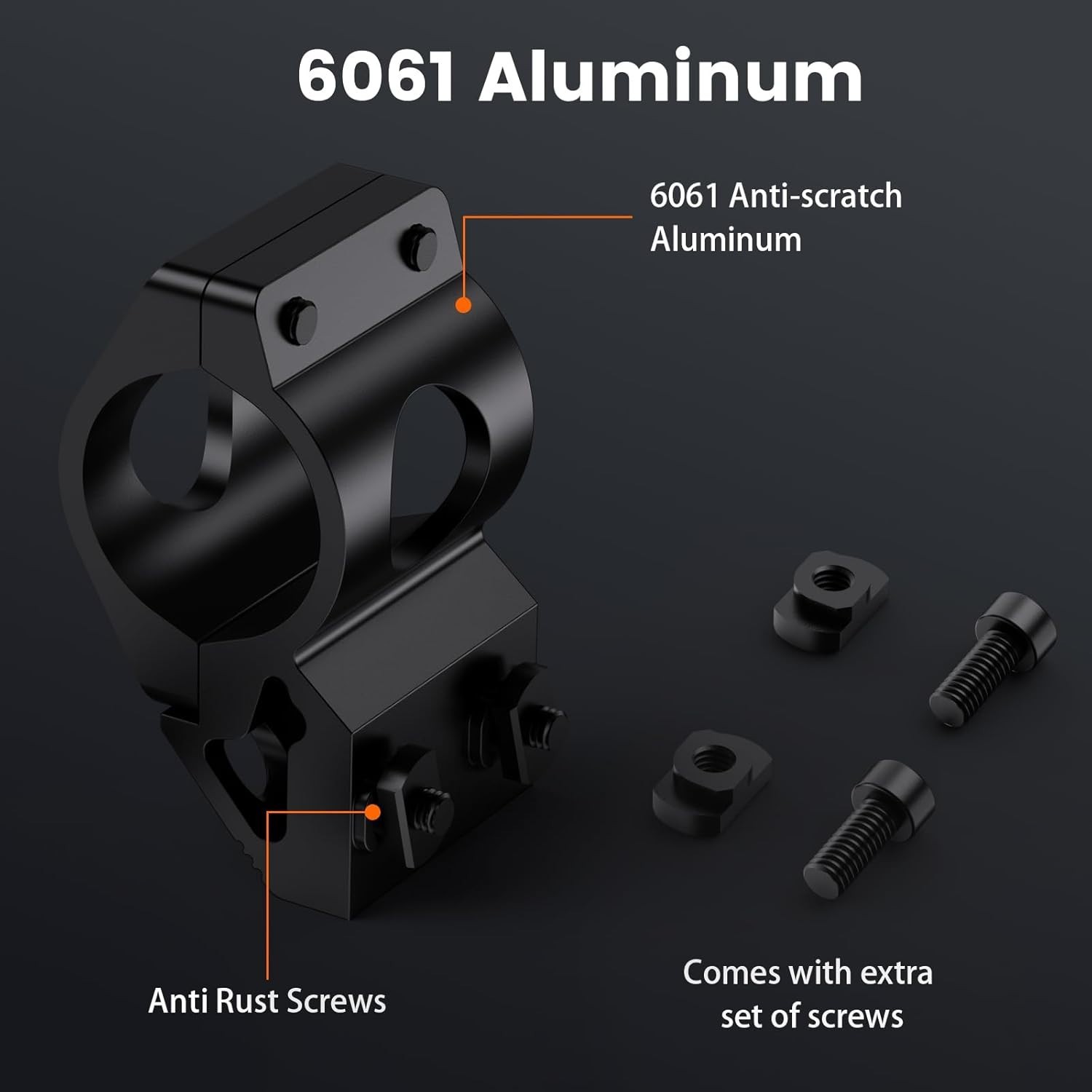 CNC Machined 1-Inch Flashlight Mount for M Lock Rails - Lightweight & Durable