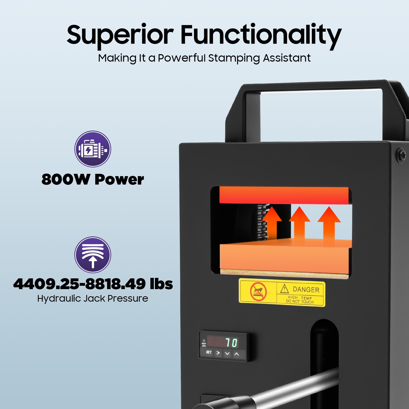 4-Ton Manual Hydraulic Heat Press w/ Dual Heated Plates for Plant Oil Embossing