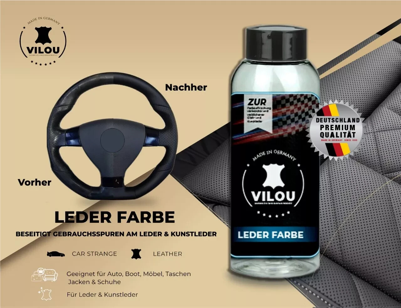 30 ml BMW leather paint leather paint color de cuero pelle colore by "Vilou"
