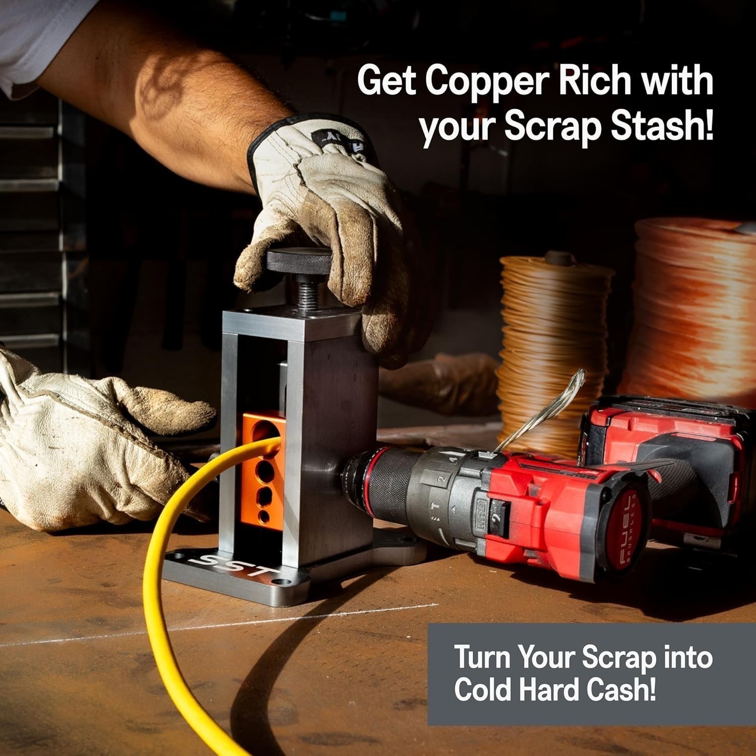 Wire Stripping Machine - Drill-Powered Scrap Wire Stripper