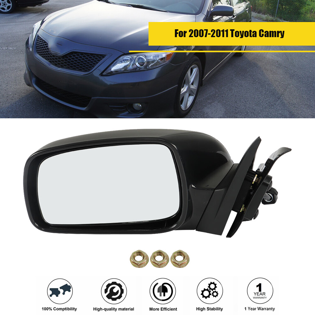 LH Driver Side Power Door Side View Mirror New For Toyota Camry 2007-2011