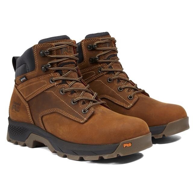 Men's Timberland PRO 6" TiTAN EV Waterproof Boots MODERN BROWN SOFT TOE NEW WORK