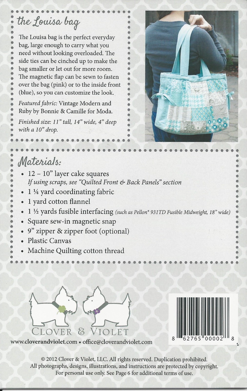 the Louisa bag by Clover & Violet #114