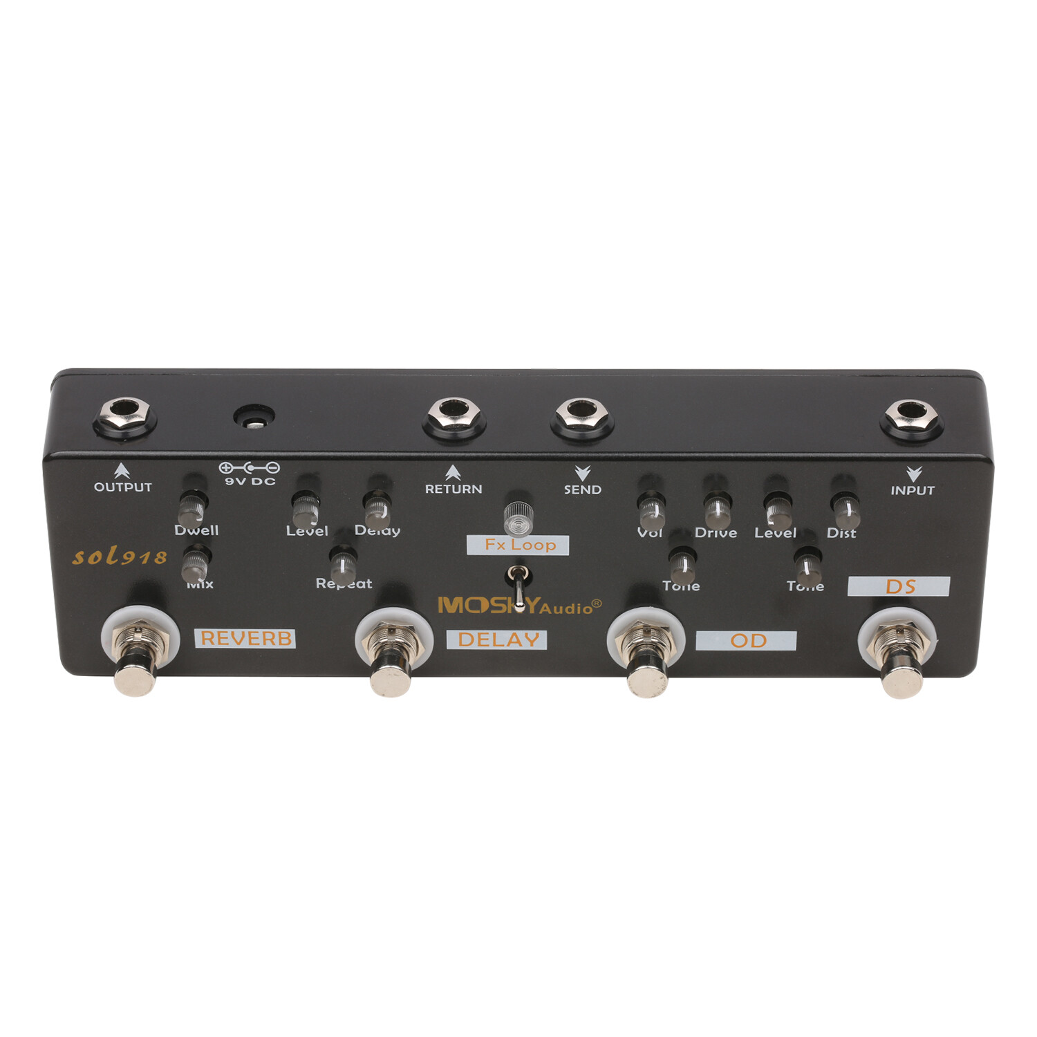 Multi Effects Pedal True Bypass Reverb Delay FX Loop Overdrive Distortion M7C9