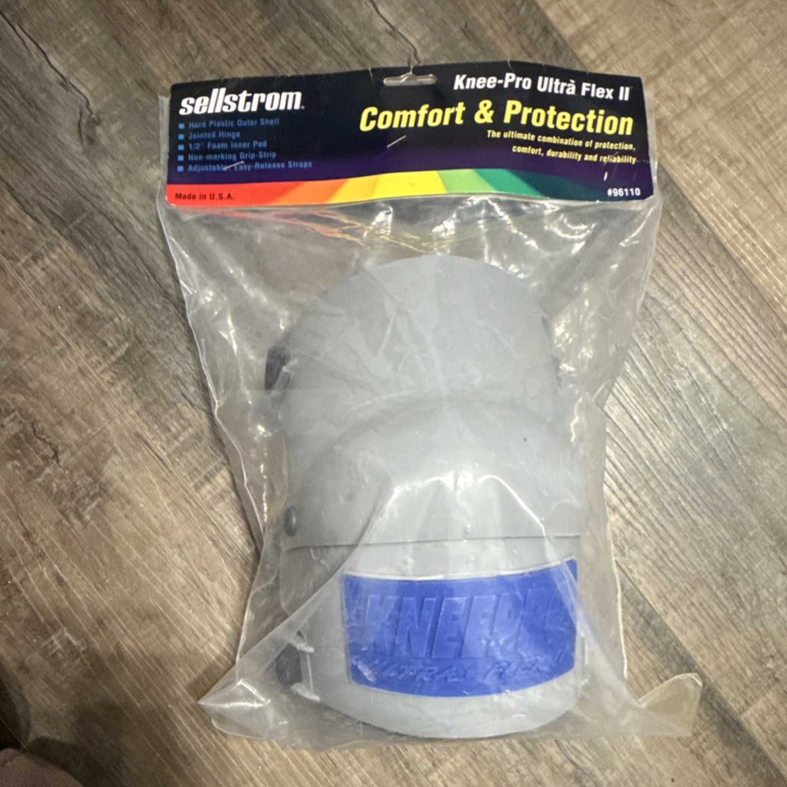 Sellstrom Knee-Pro Ultra Flex II Hardshell Knee Pads Gray/Blue Adjustable Straps