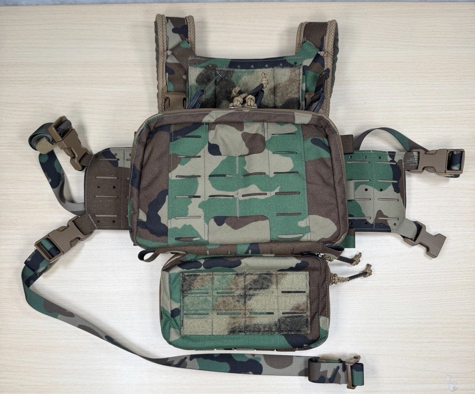 The Modular Chest Rig-Kit Bag by FullTang Tactical M81 Woodland