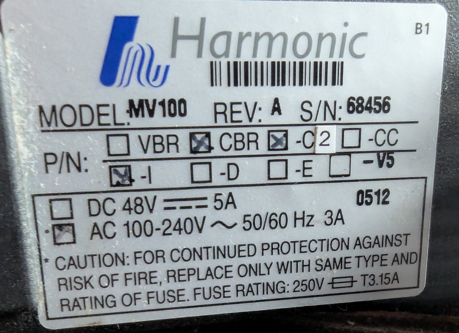 Harmonic DiviCom MV100 Broadcast Video Encoder Rack Unit – Powers On