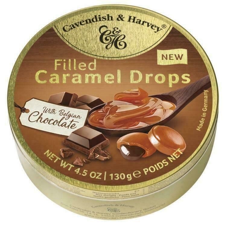 CAVENDISH & HARVEY Filled Caramel Drops Hard Candy 4.5 oz / 130g SEALED Germany