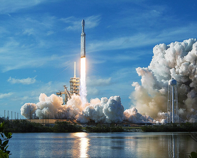 SPACEX FALCON HEAVY DEMO MISSION LIFTING OFF 8x10 GLOSSY PHOTO PRINT