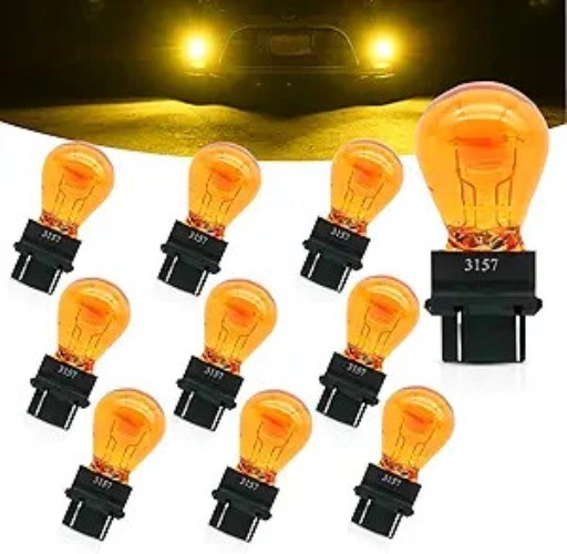 10 PCS Car Instrument Light Bulb, 3157 12V 21/5W Brake Light, Wat Color: Amber