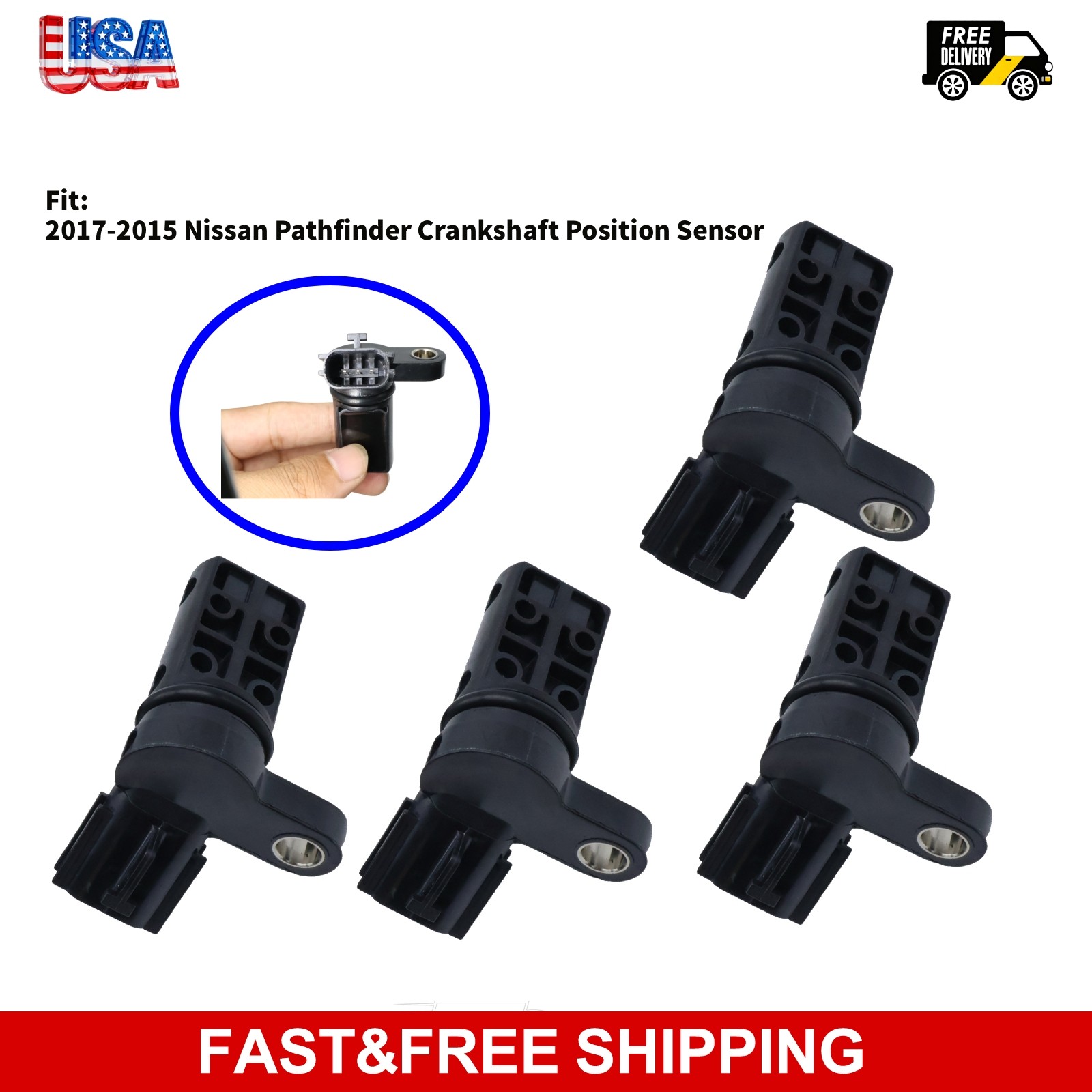 4PCS New Camshaft Crankshaft Sensor Assembly Fits Nissan Titan 5.6L 2004-2015