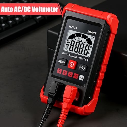 HT123 Digital Multimeter, Automatic AC DC Voltmeter, Non Contact Voltage