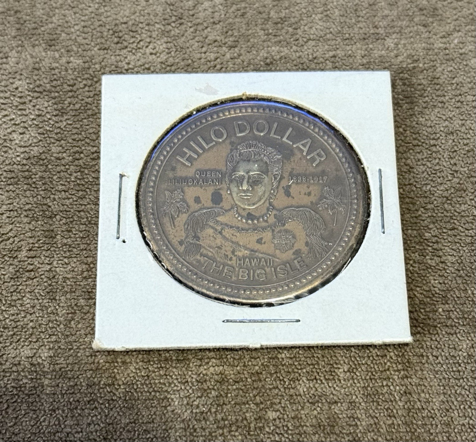 Vintage 1973 Hilo Dollar Coin Hawaii The Big Isle Queen Liliuokalani, Used