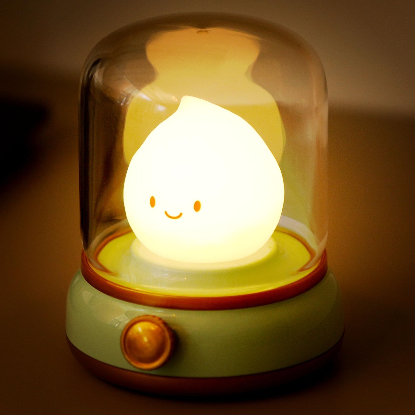 WANIDEA Cute Chibi Flame Lamp, Anime Cozy 3.93 x 4.33 x 4.72 inches, Green