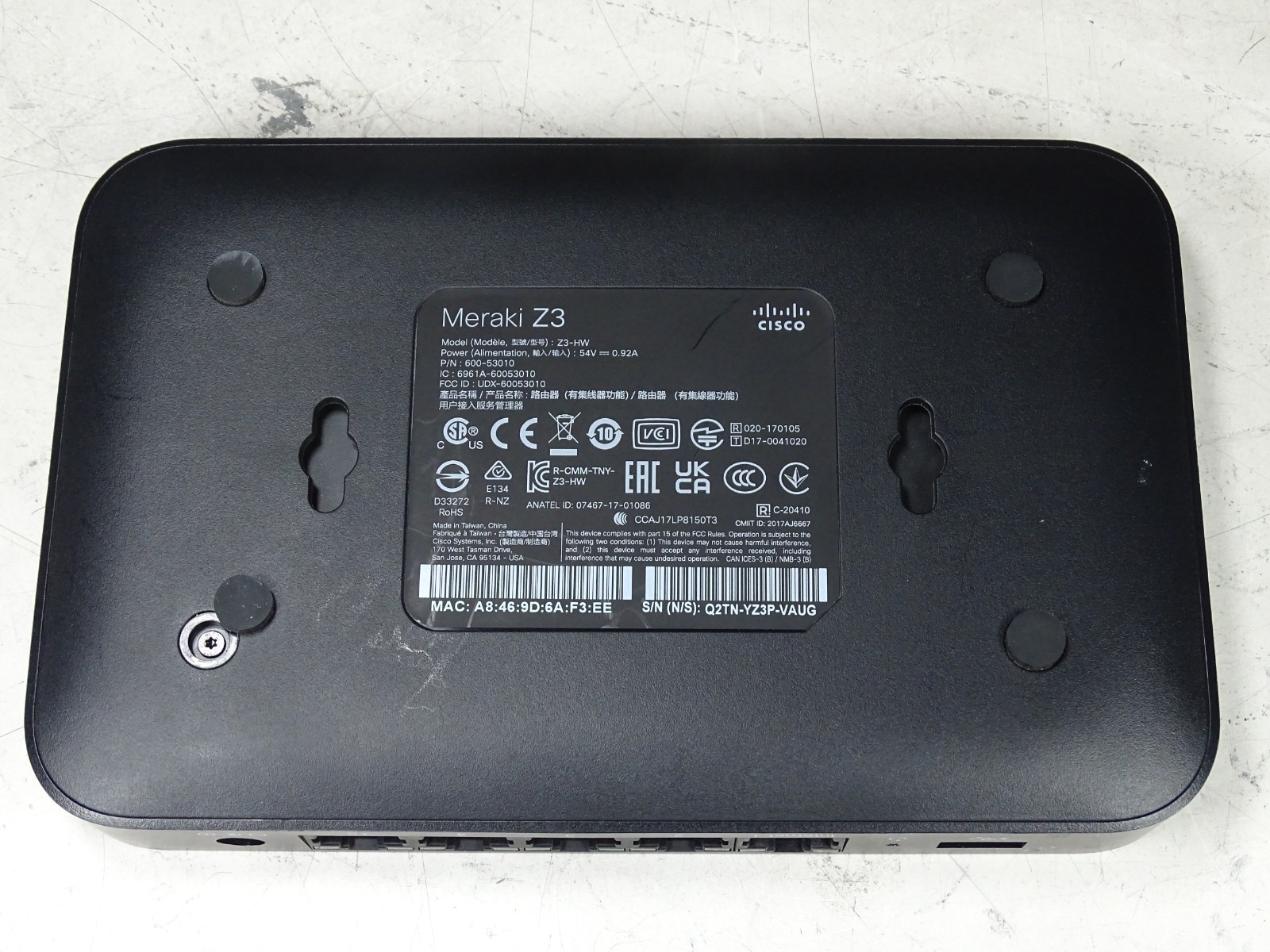 Cisco Meraki Z3-HW Cloud Managed Gateway *Unclaimed*