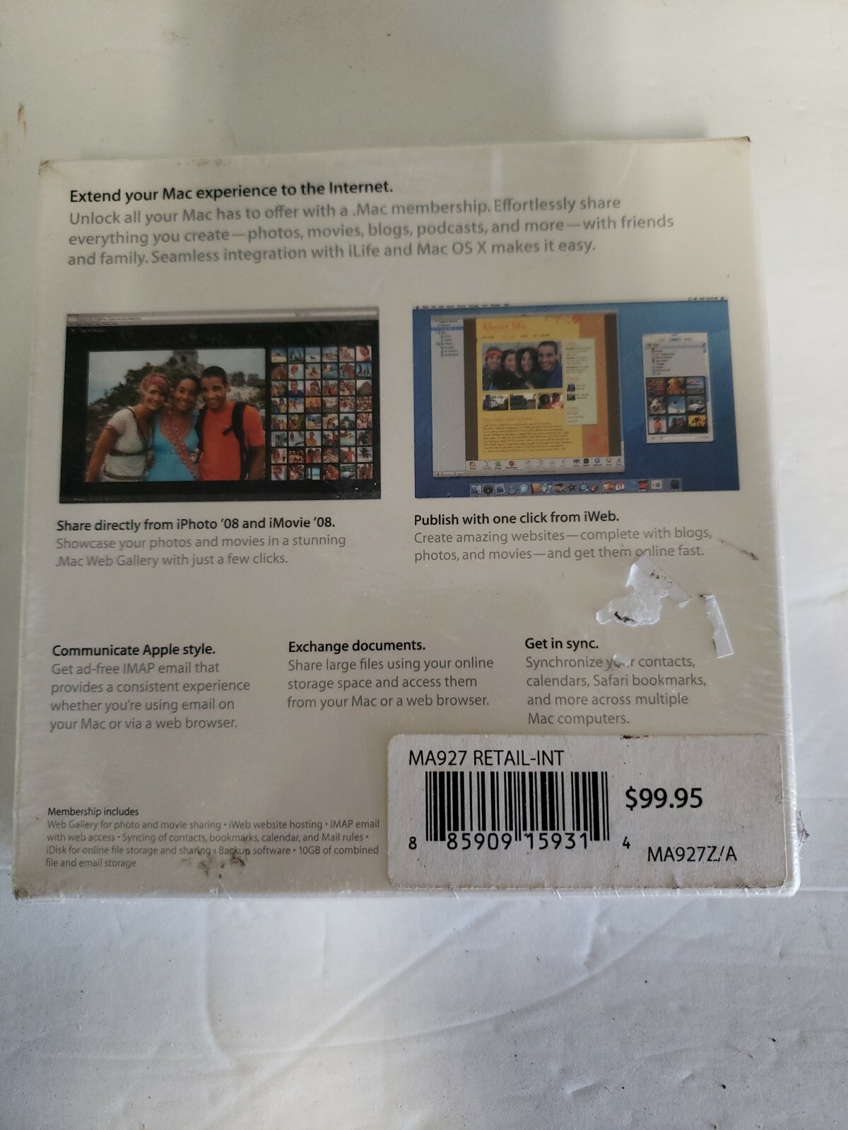 SEALED Apple .mac 5 OS ma927z/a