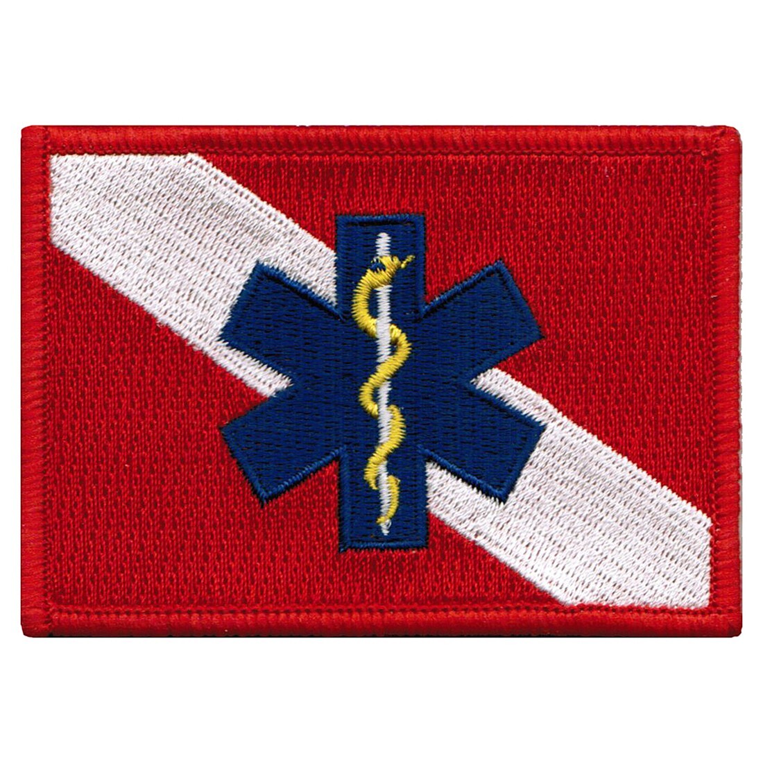 RESCUE DIVER FLAG PATCH SCUBA STAR LIFE EMT embroidered iron-on PARAMEDIC LOGO