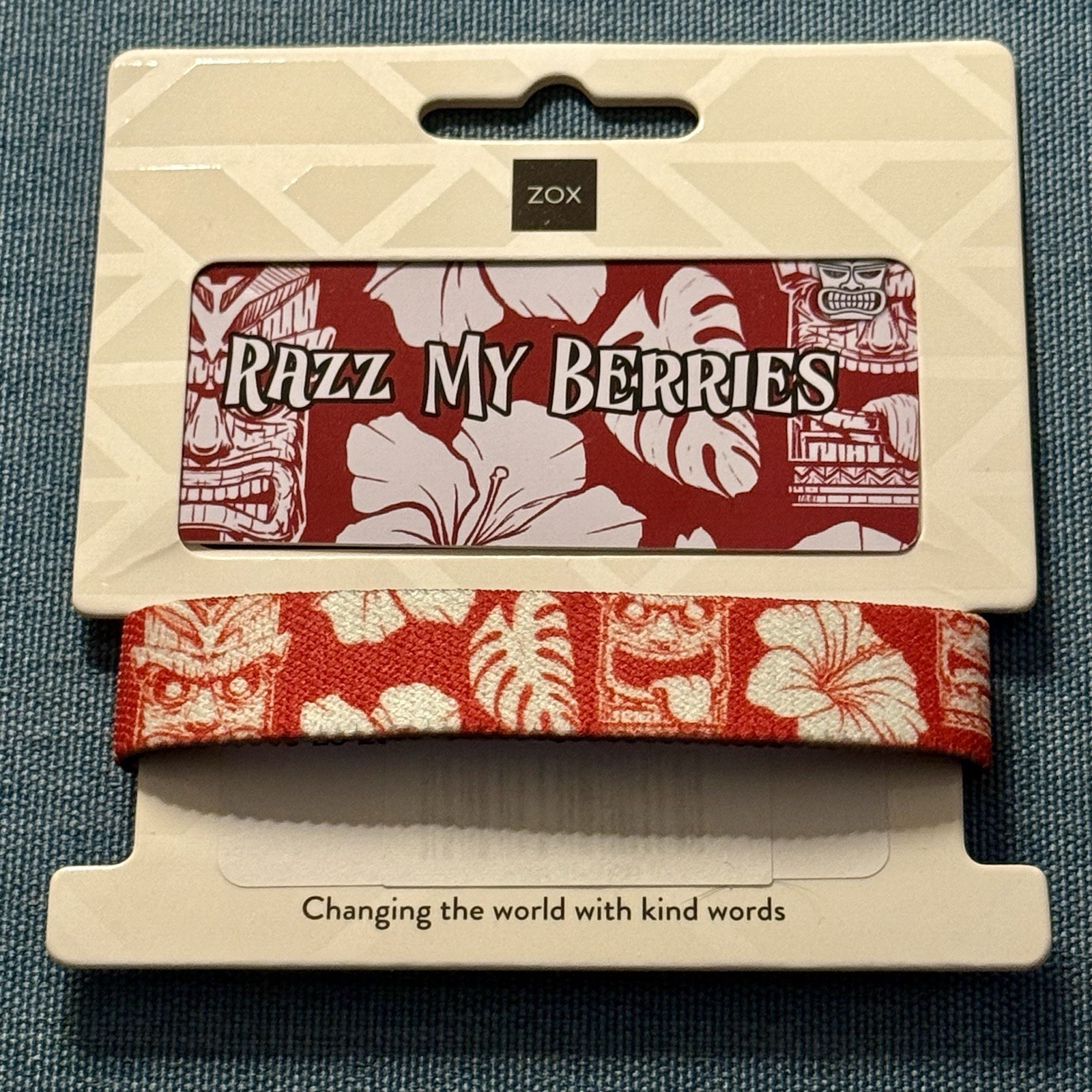 New! ZOX Single *RAZZ MY BERRIES* Sz OS/MEDIUM- Reversible Wristband with Card