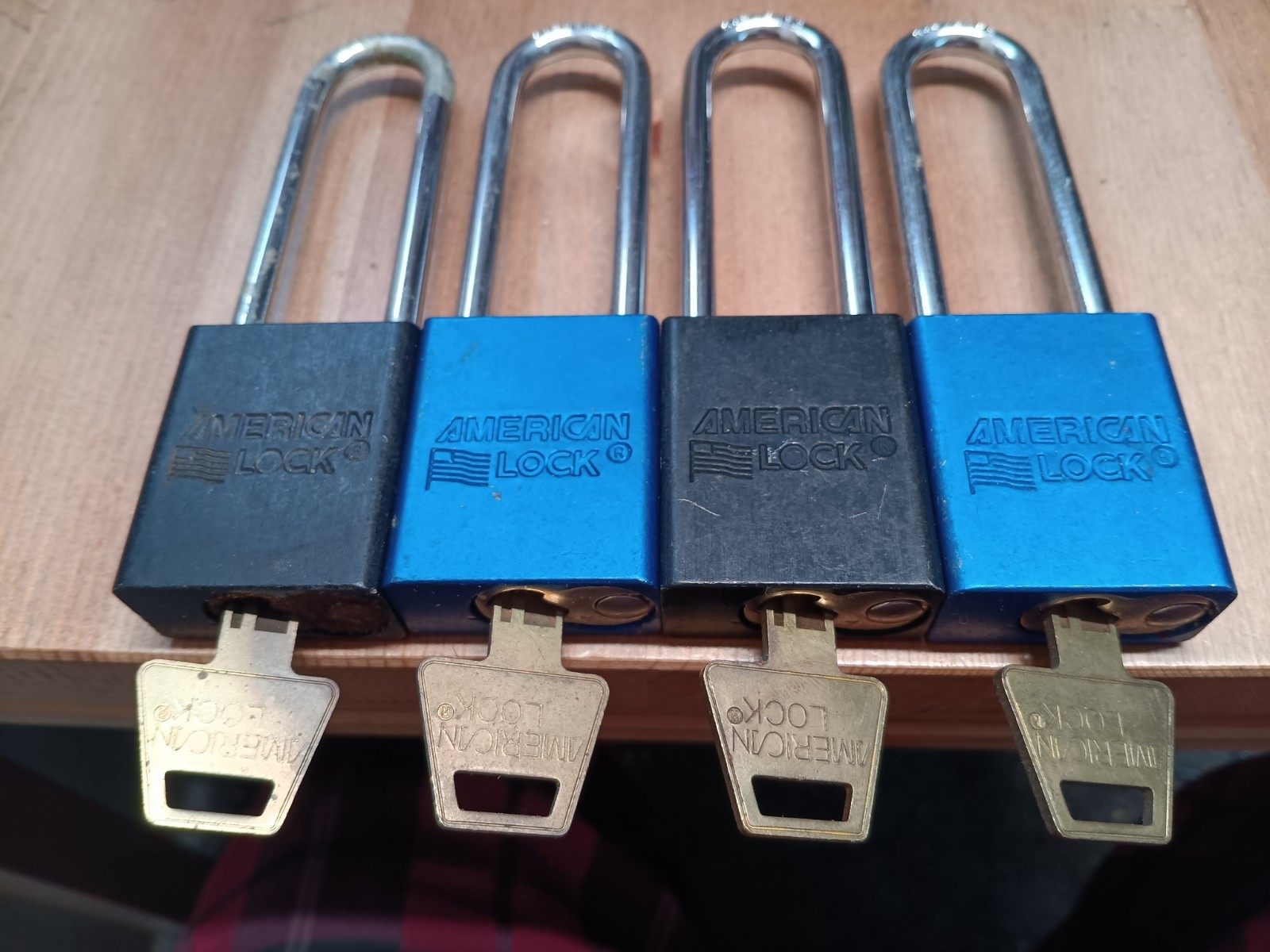 4  American Lock Padlock & Keys, A1100 Black Blue
