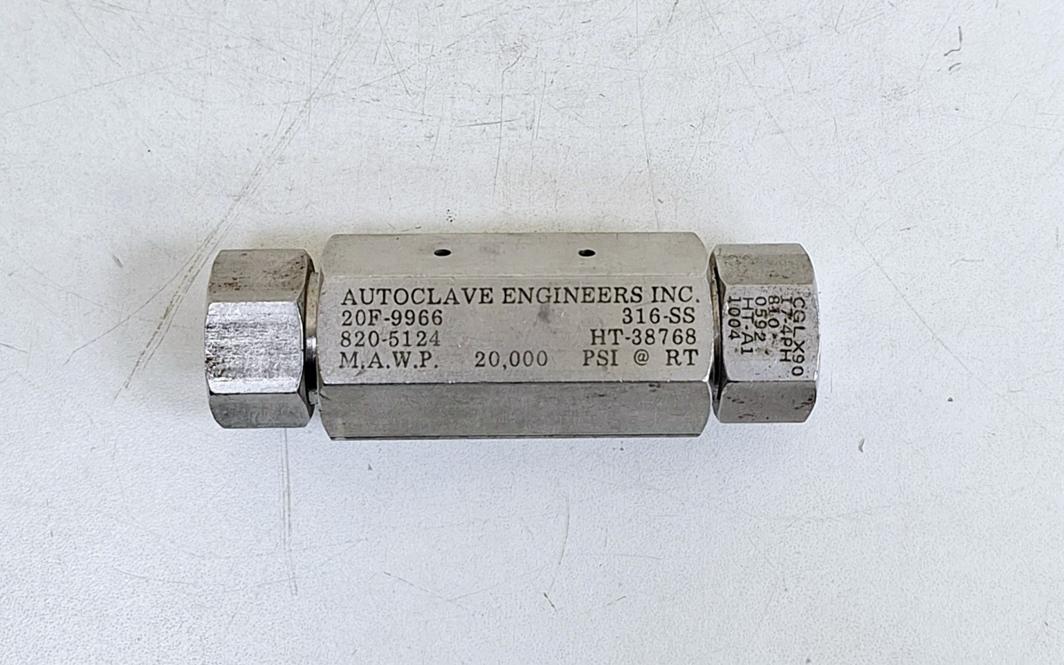 Autoclave 20F-9966 / 820-5124 Union Coupling (Lot of 2 pcs)