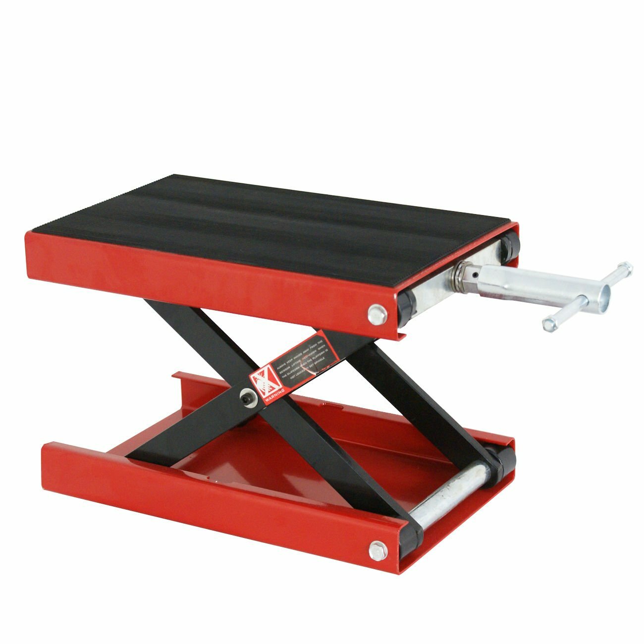 Red Motorcycle Scooter Crank 1100 LB Stand Mini Scissor Lift Jack ATV Dirt Bike