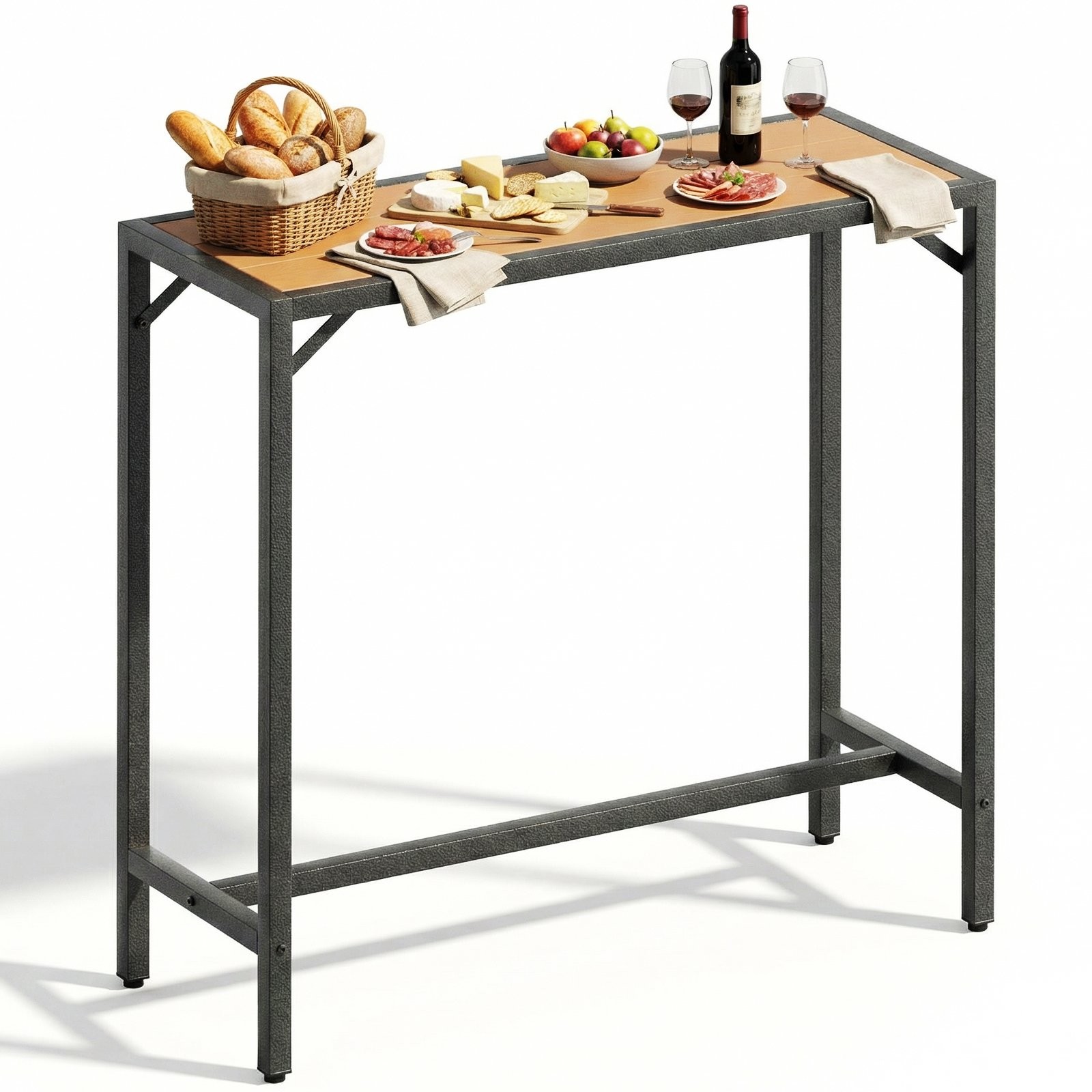 40”/ 47"/ 55”/ 63" Patio Bar Table Counter Height Table W/ HDPE Top All Weather