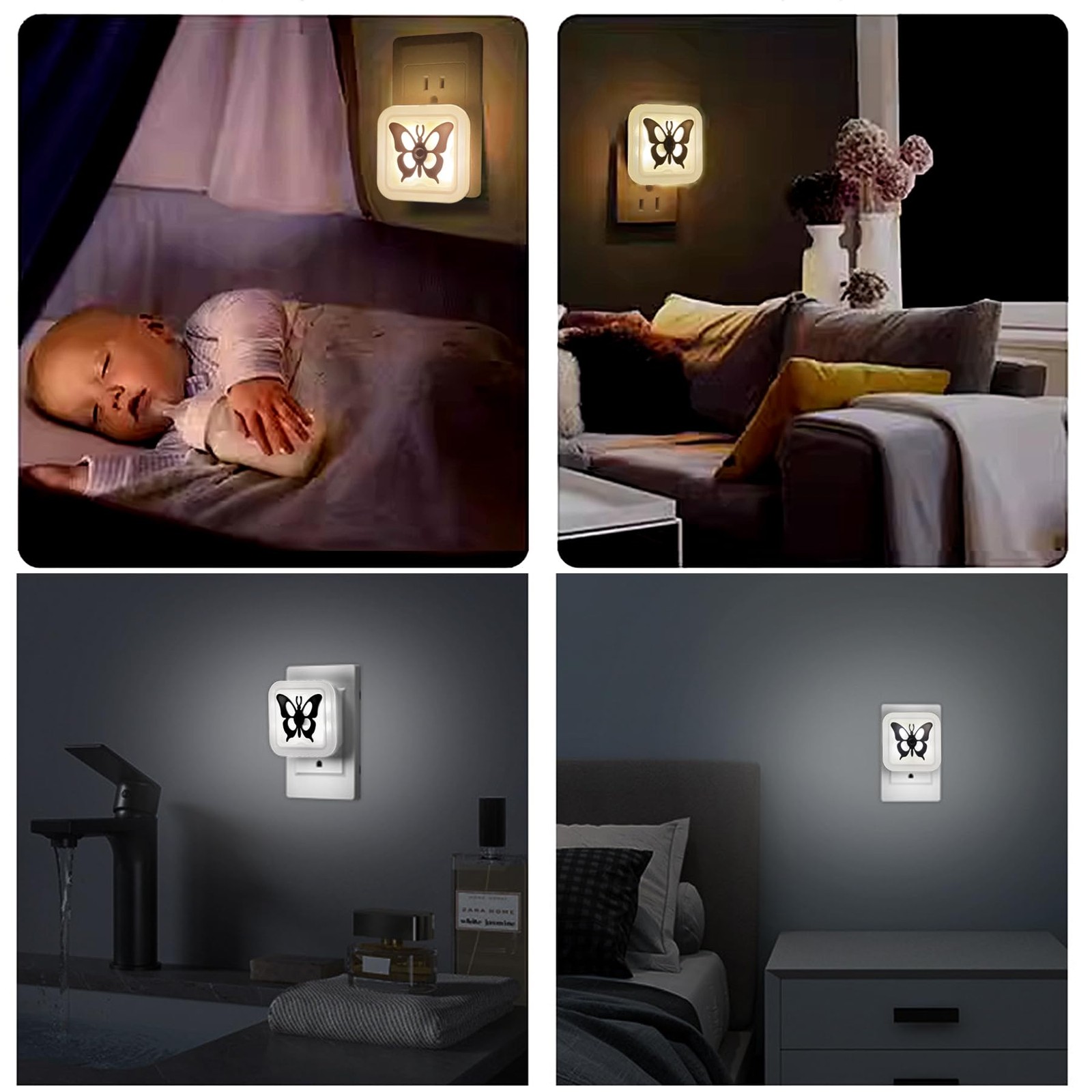 Smart LED Night Light [2-Pack], Plug-in with Auto Dusk to Dawn Sensor | Dimma...