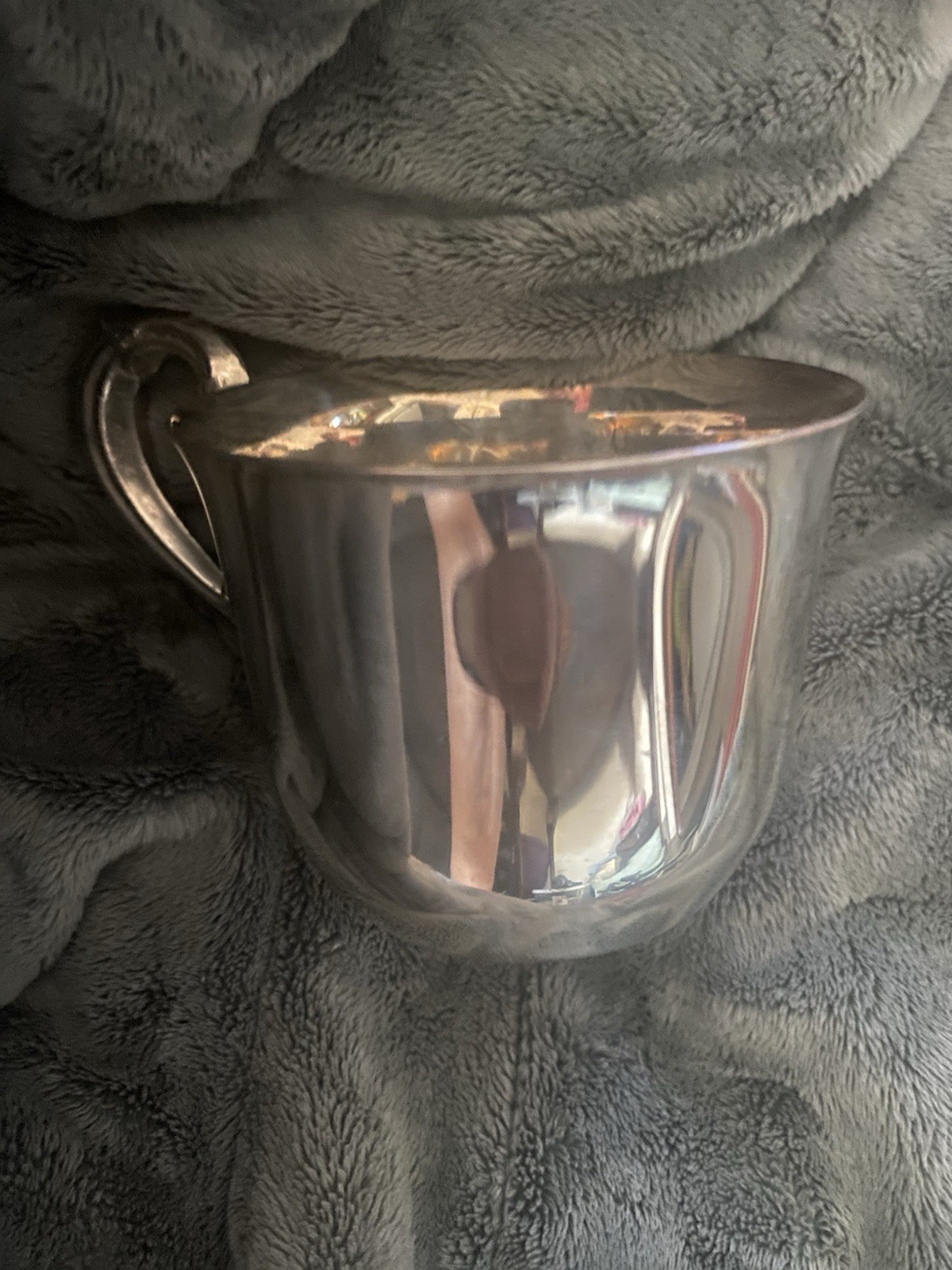 11 Silver Metal Ornate Handle Punch Cups