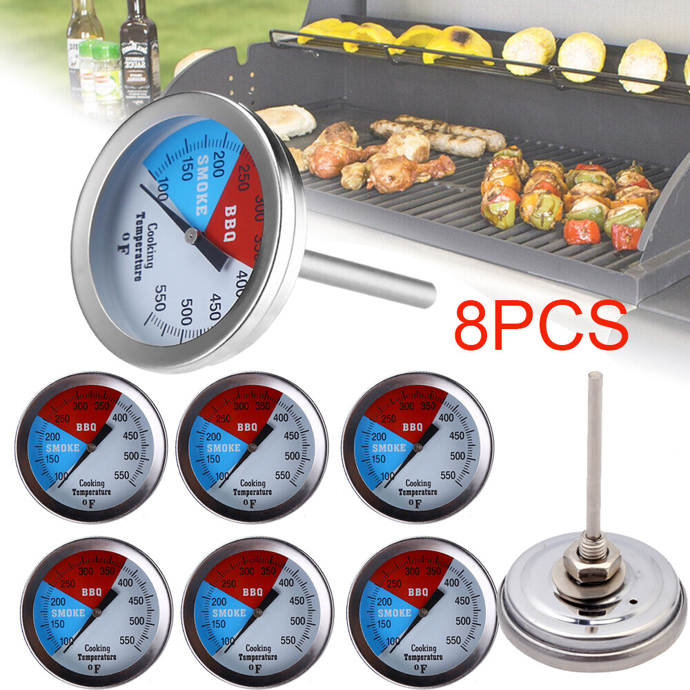 8x Temperature Thermometer Gauge Barbecue BBQ Grill Smoker Pit Thermostat BBQ