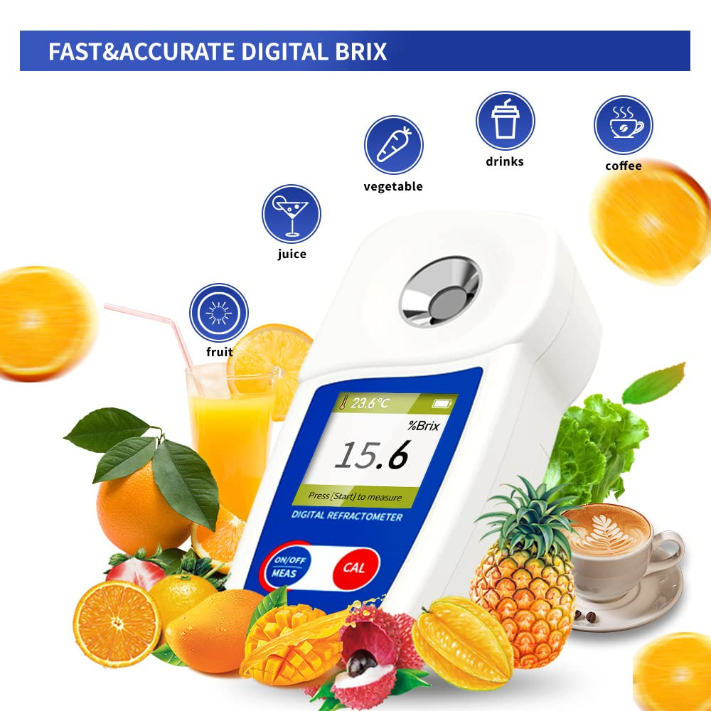 Digital Brix Refractometer Flagfront Brix Meter Refractometer Automatic Temperat
