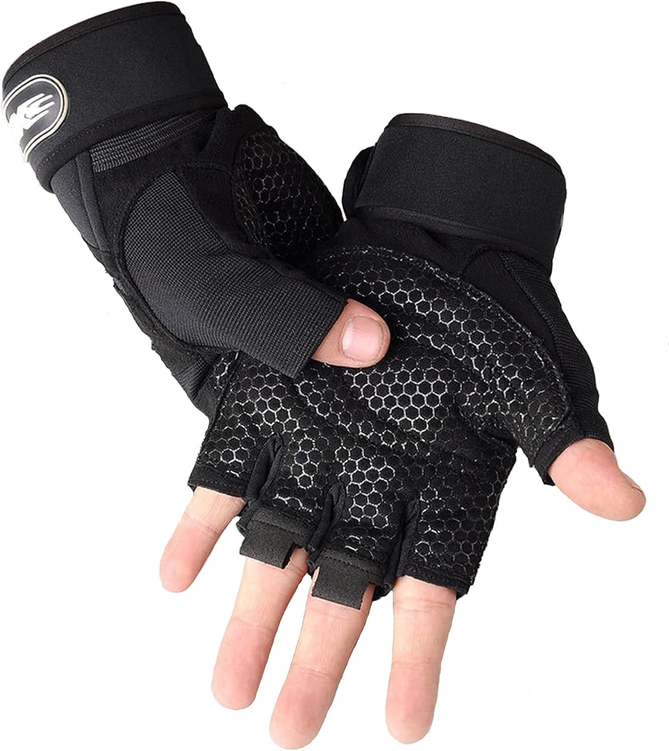 Guantes de entrenamiento, guantes de gimnasio para hombres, muñequeras para leva