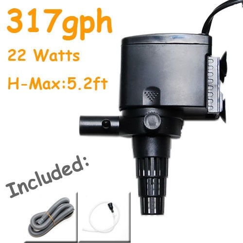New 317GPH Aquarium Water Pump Reef 5.2 Max Head Powerhead Undergravel Filters