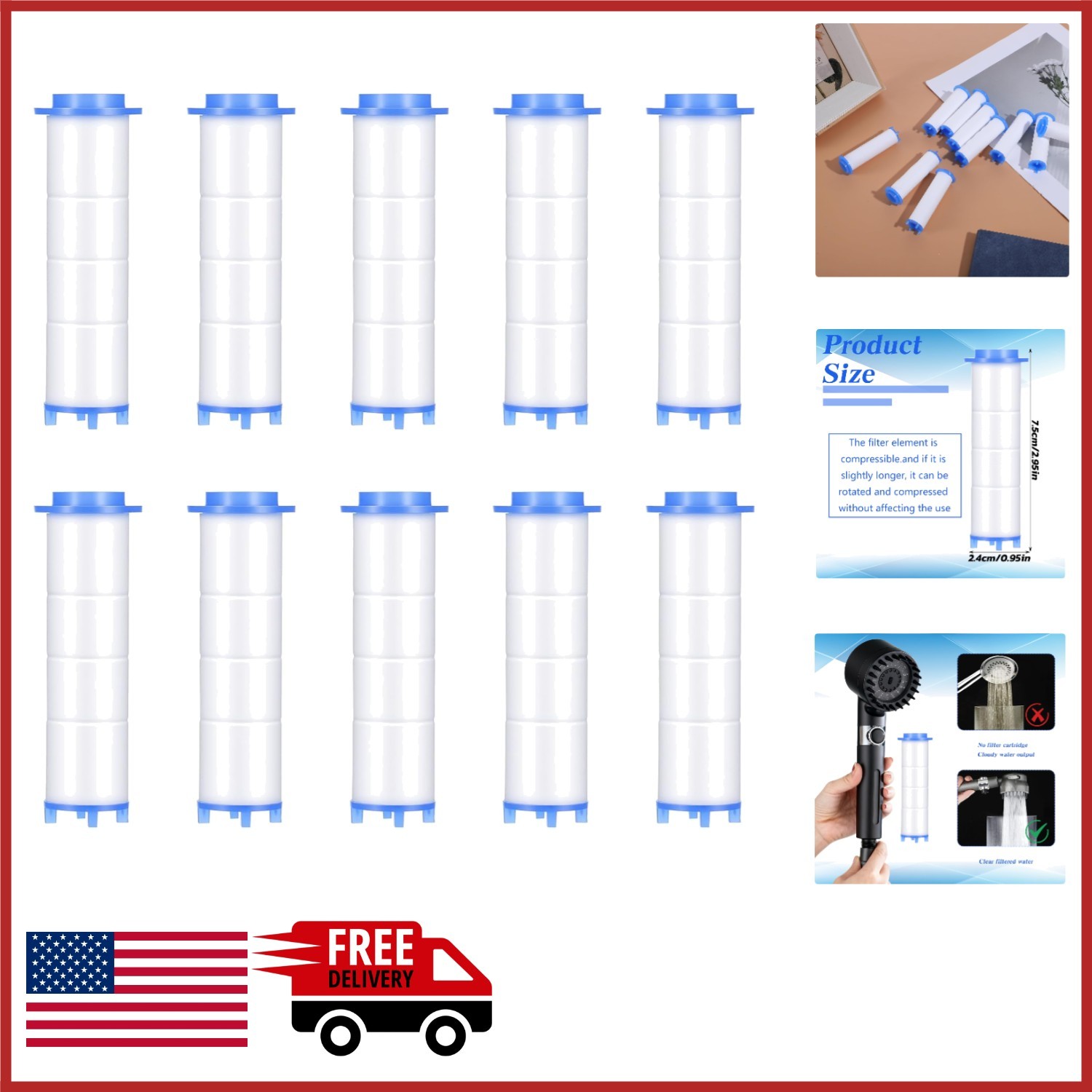 Shower Head Filters 10 Pcs Pack for Easy Replacement and Maintenance
