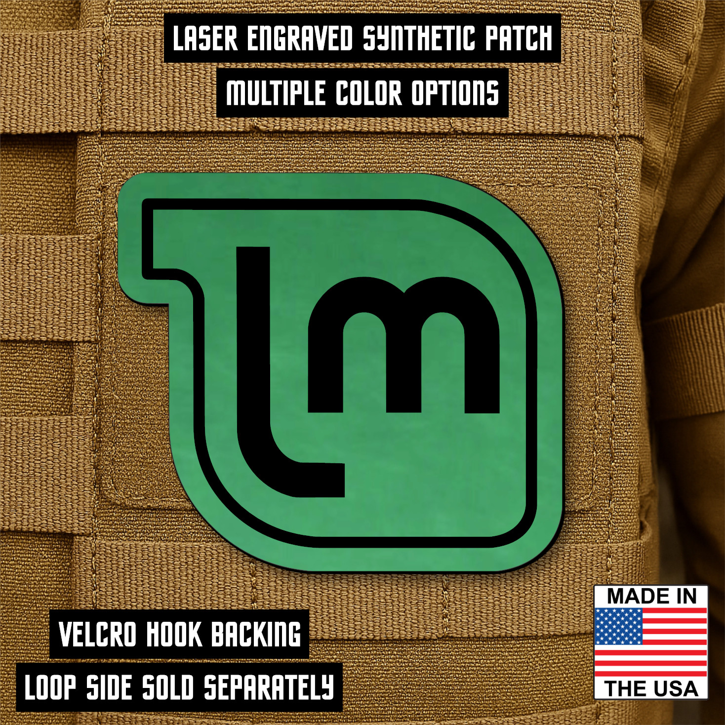 Linux Mint Distro Morale Patch 2.6" x 3" Laser Engraved Tech Patch for Developer