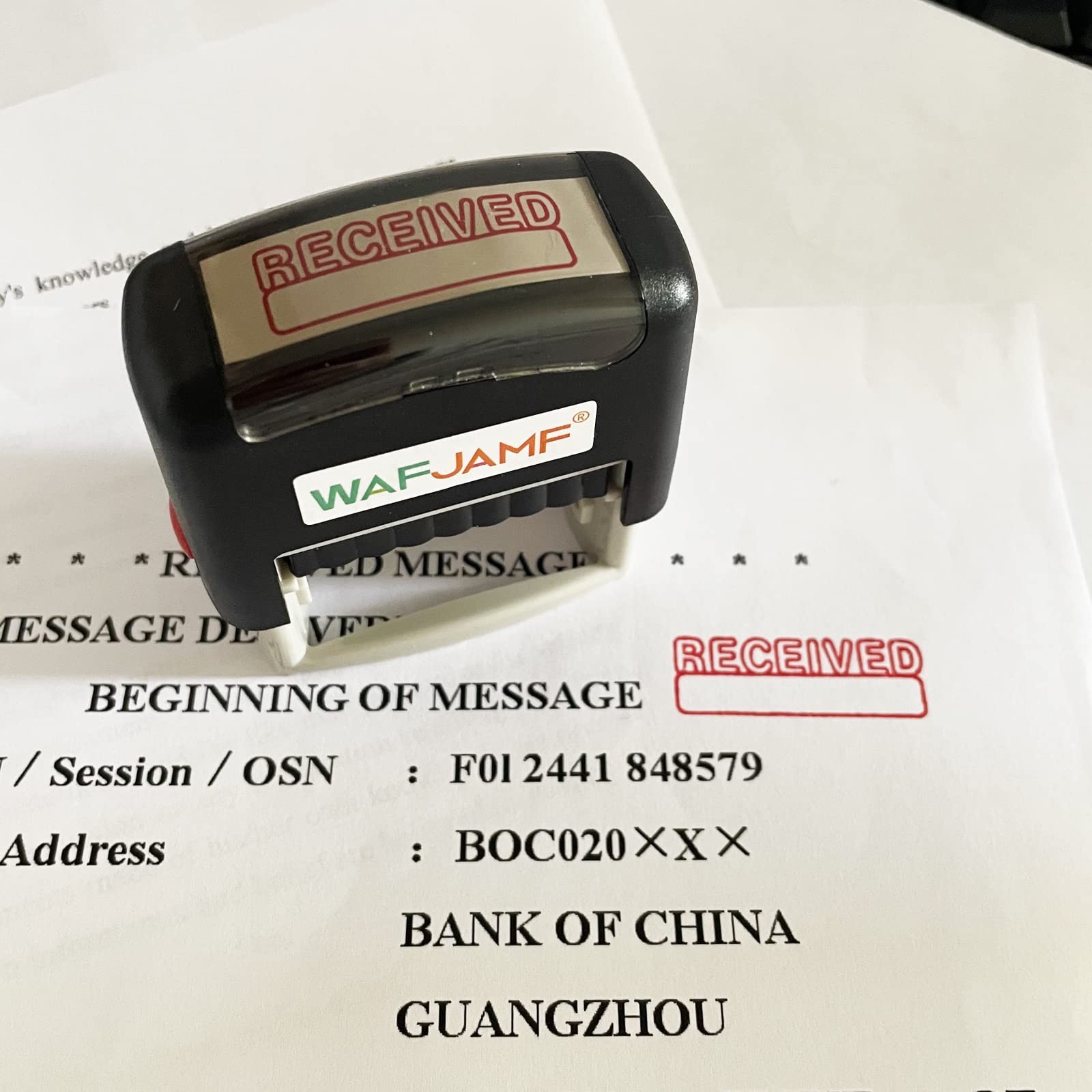 Received Stamp Self Inking Rubber Stamp Red Ink Medium, Office Professional Tool