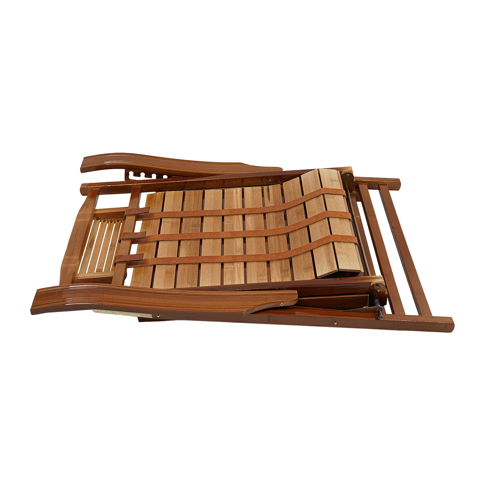 Bamboo Lounge Chair Folding Reclining Chair W/ Adjustable Backrest Lounge Chair