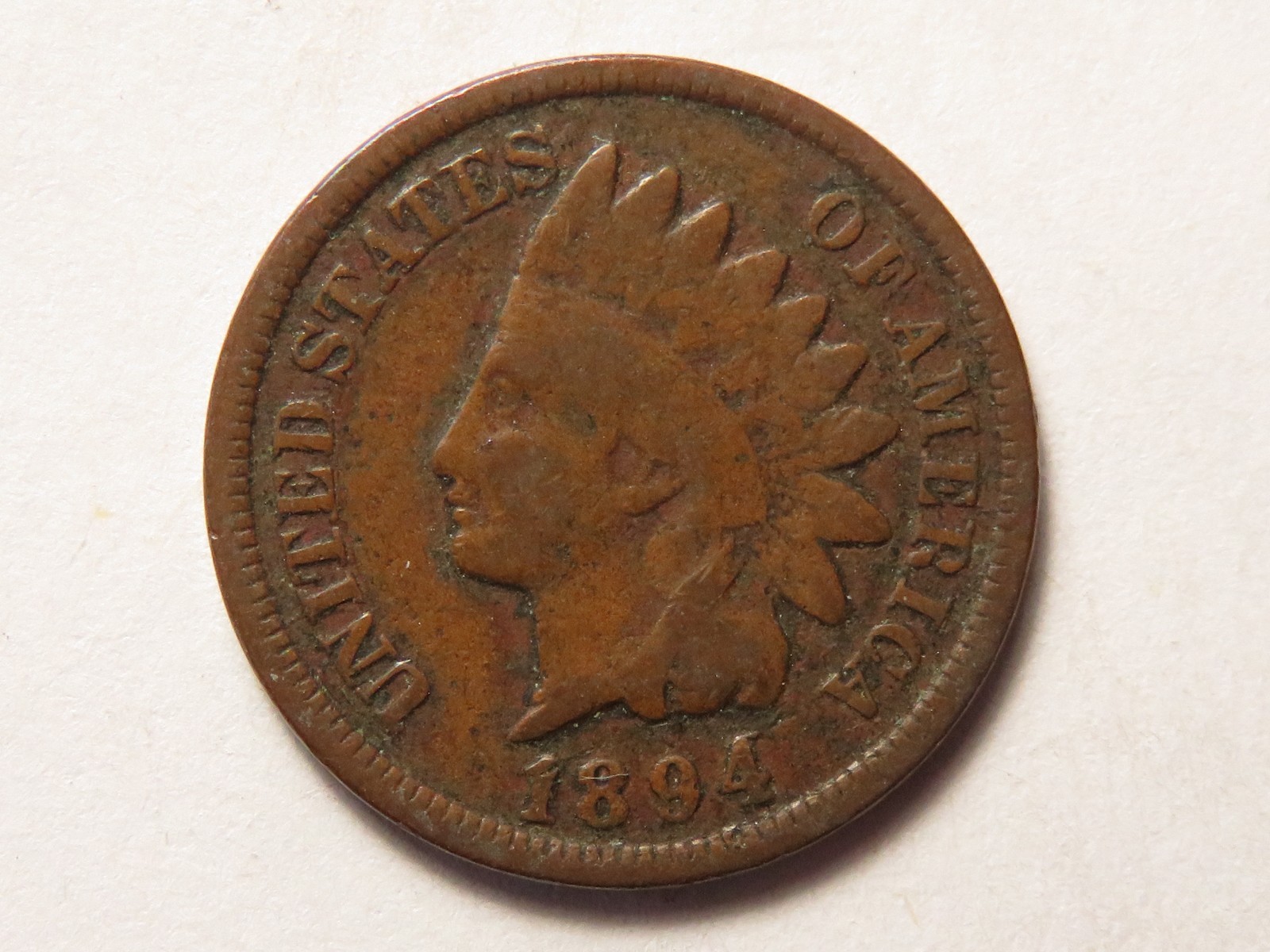 1894 Indian Cent Grading VG