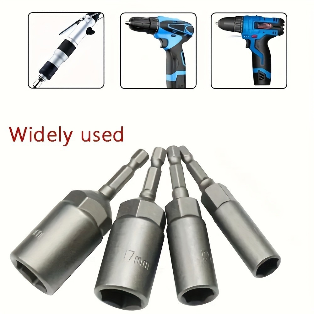 Hex Socket Drill Bit Set - 1/4'' Hex Drive for Bolts & Nuts, Multiple Sizes