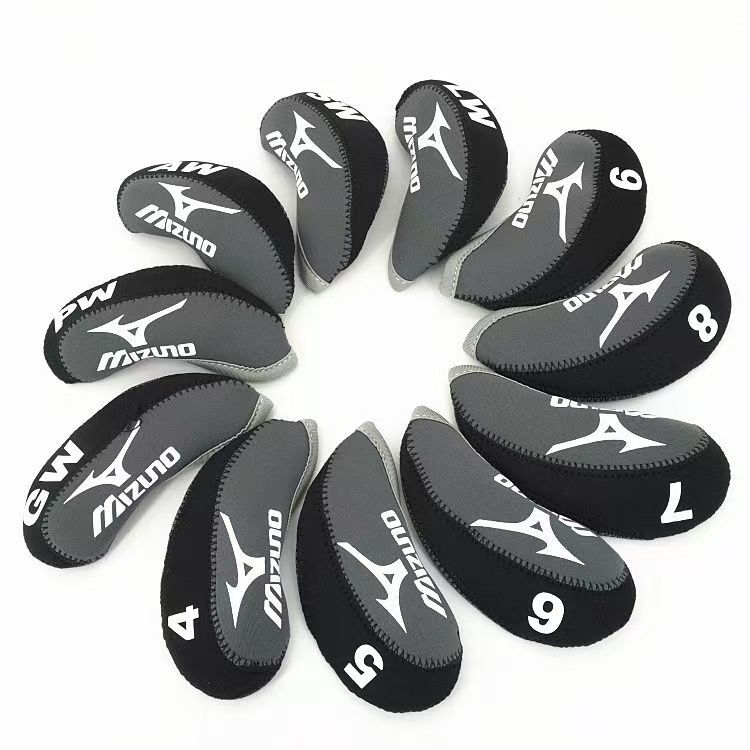 11Pcs Classic Mizuno black Golf club iron head cover set 4-9-PW, AW, SW, LW, GW