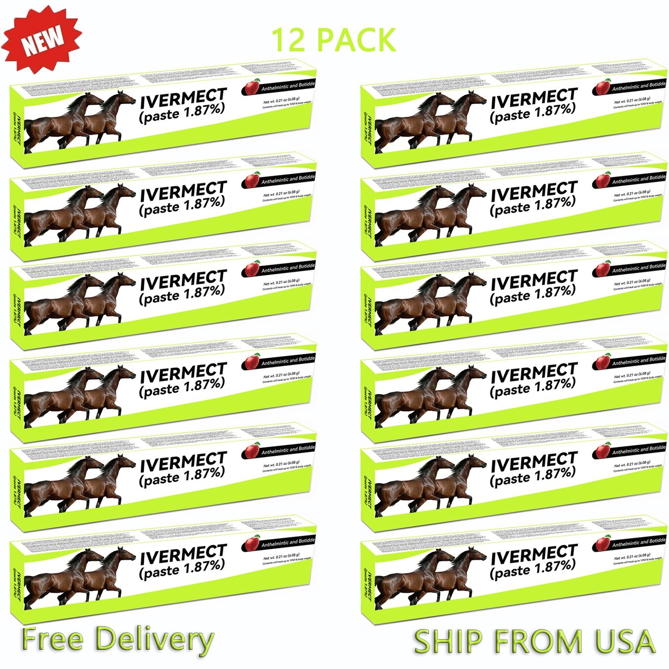 The Stable Standard: 12-Pack Horse Dewormer Paste Ready to Ship1/2028