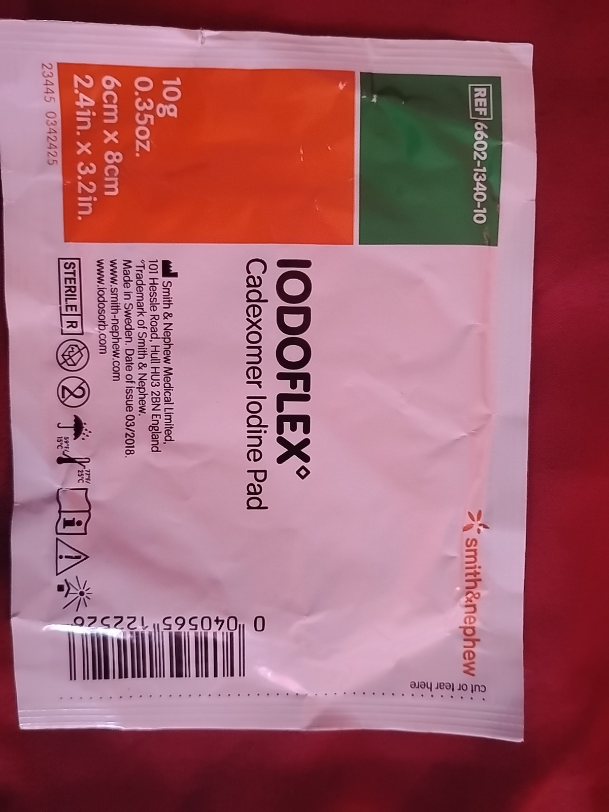 Iodoflex Cadexomer Iodine Pad Dressings 1.6" x 2.4" 5gm - Pack of 24