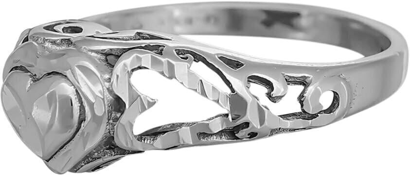 Diamond Cut Intricate Hearts Ring